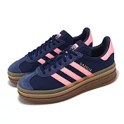 adidas 休閒鞋 Gazelle Bold W 女鞋 黑 粉 厚底 麂皮 三條紋 復古 愛迪達 IG4390 22.5cm BLACK/PINK