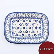 波蘭陶 蕙質蘭心系列 長方形淺盤 29x21cm 波蘭手工製 陶瓷盤 菜盤 水果盤 沙拉盤