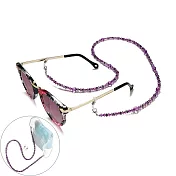 seoul show首爾秀 透紫多邊燈籠串珠兩用口罩掛繩鏈墨鏡平光眼鏡鍊老花近視防丟鍊  透紫
