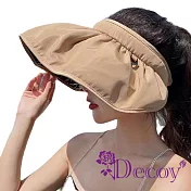 【Decoy】優雅百變*彈性髮箍摺疊防曬遮陽帽/ 卡其