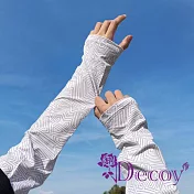 【Decoy】幾何菱形*夏季遮陽透氣涼感防曬袖套男生款/ 白