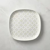 石丸波佐見燒 - 摩洛哥花磚圓角盤(大) - 米白