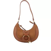 SEE BY CHLOE Hana 牛皮拼麂皮半月肩背包 (焦糖色)