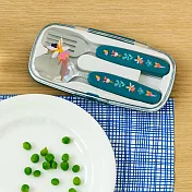 《Rex LONDON》收納盒+兒童餐具2件(花園精靈) | 湯匙 叉子 餐刀