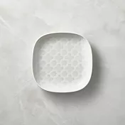 石丸波佐見燒 - 摩洛哥花磚圓角盤(小) - 米白