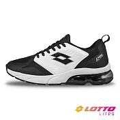 【LOTTO 義大利】男 寬楦AERO PRO 氣動慢跑鞋- 25.5cm 黑/白