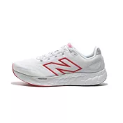 New Balance FRESH FOAM 男 慢跑鞋 白紅-M680LC8-2E US8 白色