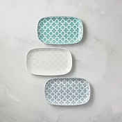 石丸波佐見燒 - 摩洛哥花磚長方盤 - 任選2件組 - 淺灰+淺灰