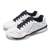 Mizuno 羽球鞋 Wave Claw EL 2 男鞋 寬楦 白 紅 藍 緩衝 抓地 室內運動 運動鞋 美津濃 71GA2280-51