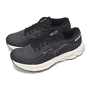 Mizuno 慢跑鞋 Wave Skyrise 5 男鞋 黑 白 高回彈 緩衝 運動鞋 美津濃 J1GC2409-54