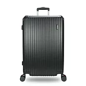 DF travel - 佛羅倫薩 ABS耐磨附杯架TSA內崁式海關密碼鎖 USB 雙排靜音飛機輪24吋行李箱-共4色 黑色