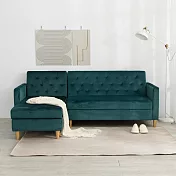 IDEA-米絲短絨隱藏式收納沙發床 綠色