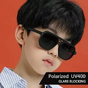 【SUNS】兒童偏光太陽眼鏡 時尚韓版飛行員墨鏡 彈力壓不壞材質 防眩光/抗UV400 S105 經典黑