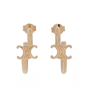 CELINE TRIOMPHE 不對稱圈形針式耳環 (金色)