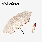 【Yo!kAsa】甜蜜豹紋 輕量手開晴雨傘(三色任選) 米白