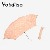 【Yo!kAsa】防曬日系花漾手開折傘(三色任選) 粉橘