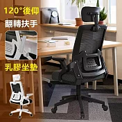 【居家cheaper】加大款辦公逍遙椅(3D頭枕款)/辦公椅/電腦椅/滑輪椅/工作椅/電競椅 黑框黑網