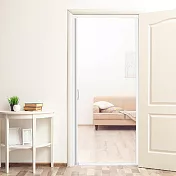 【巴芙洛】新型玻璃纖維全側開靜音防蚊門簾(防蚊蟲/門簾/隔斷簾/免打孔魔術貼/紗門簾) 白色