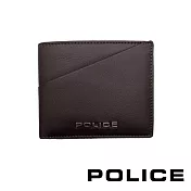 【POLICE】限量2折起 頂級小牛皮4卡零錢袋男用皮夾 布魯斯系列 全新專櫃展示品 (咖啡色 贈禮盒提袋)