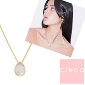 CINCO 葡萄牙精品 KLEIN NECKLACE 925純銀鑲24K金 珍珠母貝水滴項鍊 滑球可調式設計