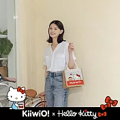 Hello Kitty x Kiiwi O! 聯名款． 棉麻隨行袋  凱蒂貓熊熊