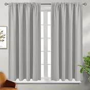 【巴芙洛】高精密純素色穿桿式抗UV遮光窗簾/200*130*1窗2片(可洗衣機洗/窗簾/拉簾/風水簾/門簾) 灰色