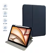 VOORCA 磁吸系列 360度分離式旋轉 2025/2024 iPad Air7/Air6 11吋 共用 減震防摔立架皮套   海軍藍