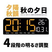 【DIVA】日式文青桌面質感科技感溫顯LED電子時鐘 (桌鐘 LED時鐘 大字體時鐘)  夕陽秋韻