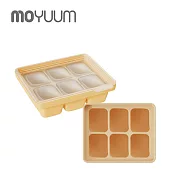 MOYUUM 韓國 白金矽膠副食品分裝盒 - 奶油黃 (6格)