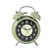 【COMET】4吋雙鈴夜光靜音鬧鐘(夜光 學生鬧鐘 兒童鬧鐘 雙打鈴鬧鐘 經典鬧鐘 時鐘 床頭鬧鐘/ACK01) 軍綠色