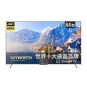 桌上基本安裝 SKYWORTH 創維 86吋 86SUG9850 4K UHD 120Hz Google TV