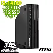 MSI PRO DP21 (i3-14100/8G/1TB+512G SSD/W11P)