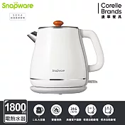 【美國康寧】Snapware SEKA 英式典雅雙層防燙電熱水壺1.8L-  白