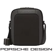 【Porsche Design 保時捷】限量3折 德國頂級小牛皮皮革肩背包斜背包 全新專櫃展示品 (黑色 ONY1510)