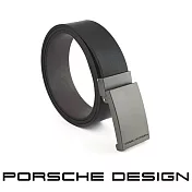 【Porsche Design 保時捷】限量3折 德國頂級小牛皮皮帶 全新專櫃展示品 (黑色 FU5028)