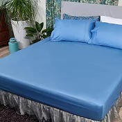 【麗塔寢飾】40支紗精梳棉 美式信封枕套組 經典純色- 深藍