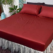 【麗塔寢飾】40支紗精梳棉 美式信封枕套組 經典純色- 暗紅
