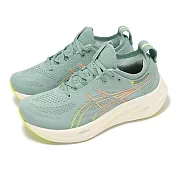 Asics 慢跑鞋 GEL-Nimbus 26 D 女鞋 寬楦 綠 米白 厚底 緩衝 運動鞋 亞瑟士 1012B602301