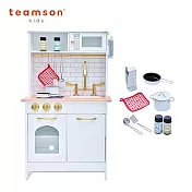 【Teamson】波士頓小廚師經典白金廚房(附8件配件)