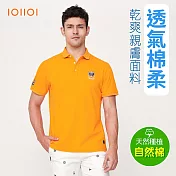 IOIIOI歐洲貴族 男裝 短袖休閒POLO衫 商務POLO 素面POLO 防皺 透氣吸濕排汗 修身 L 黃色