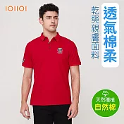 IOIIOI歐洲貴族 男裝 短袖休閒POLO衫 商務POLO 素面POLO 防皺 透氣吸濕排汗 修身 M 紅色