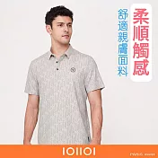 IOIIOI歐洲貴族 男裝 短袖涼感POLO衫 休閒冰涼 透氣POLO 彈力 透氣吸濕排汗  L 卡其色