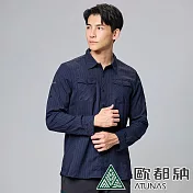 【ATUNAS 歐都納】男款涼感格子長短袖襯衫A1SH2402M- 2XL 夜藍格