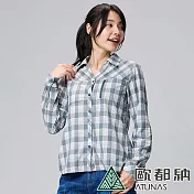 【ATUNAS 歐都納】女款格子長短袖襯衫A1SH2403W- XL 灰白格