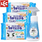 日本LEC 馬桶清潔防菌組(380mlx1瓶+防菌濕紙巾48抽x3包)