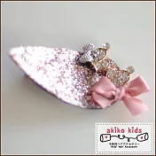 【akiko kids】閃亮亮水滴造型兒童BB髮夾 -粉色雙皇冠