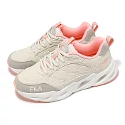 Fila 休閒鞋 Athena 男鞋 女鞋 米白 粉橘 緩衝 拼接 斐樂 4C601Y745 23.5cm GREY/PINK