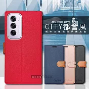 CITY都會風 OPPO Reno12 插卡立架磁力手機皮套 有吊飾孔 玫瑰金