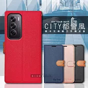 CITY都會風 OPPO Reno12 Pro 插卡立架磁力手機皮套 有吊飾孔 承諾黑