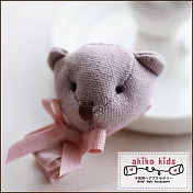 【akiko kids】棉麻卡通動物造型兒童髮夾 -粉色小熊